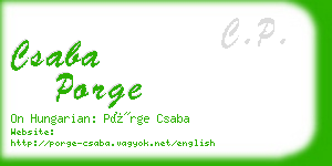 csaba porge business card